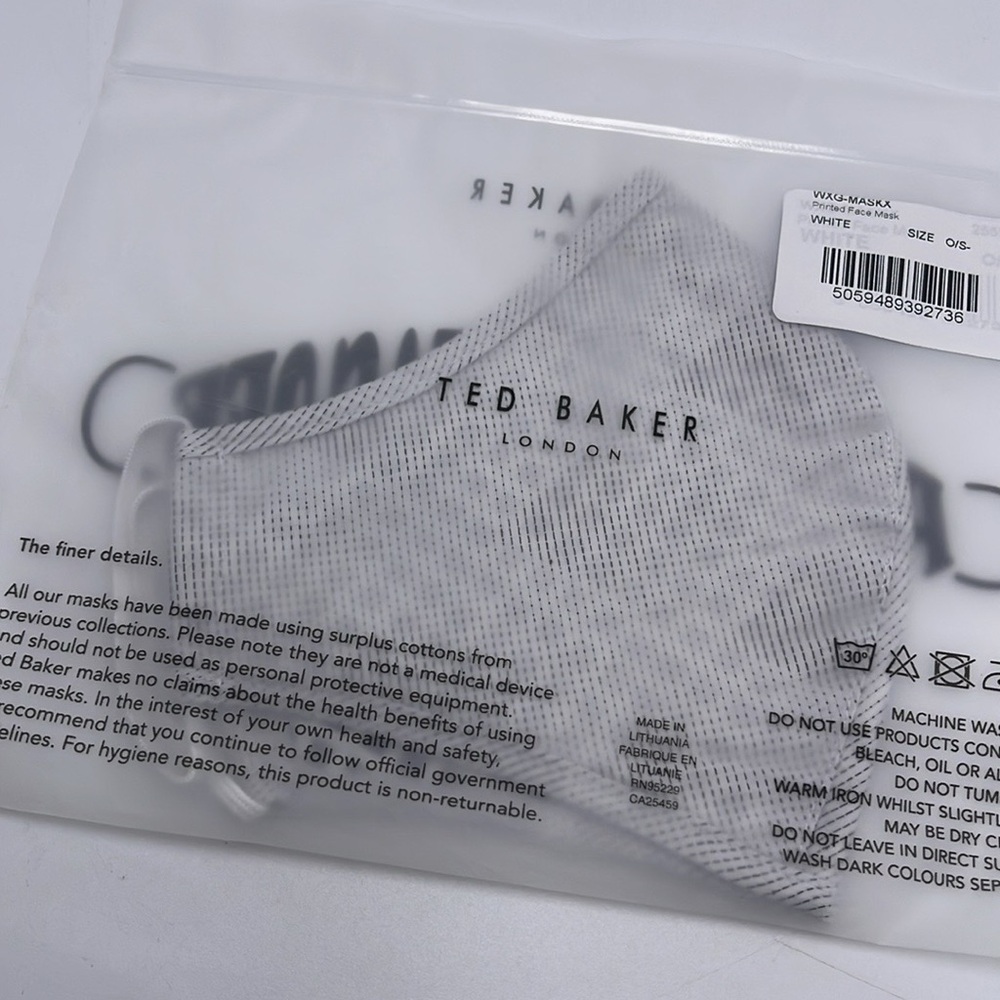 Gray Face Mask TED BAKER LONDON Reversible Reusable FACE MASK 
NWT - Picture 3 of 12
